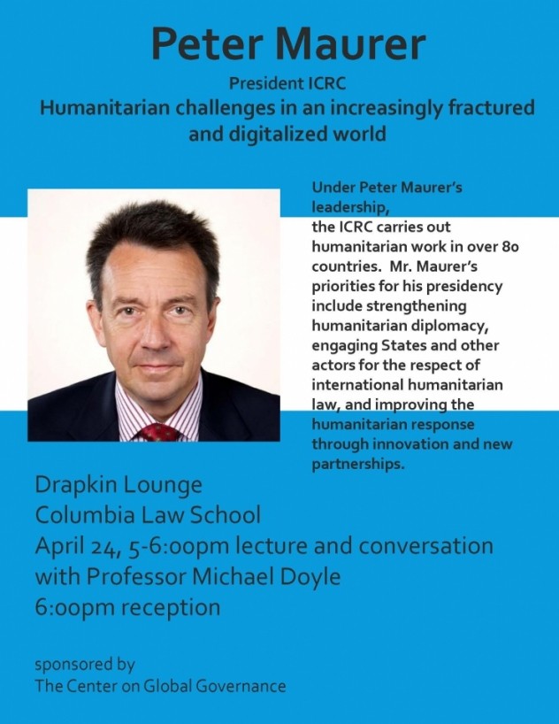 Flyer about the event featuring Peter Maurer